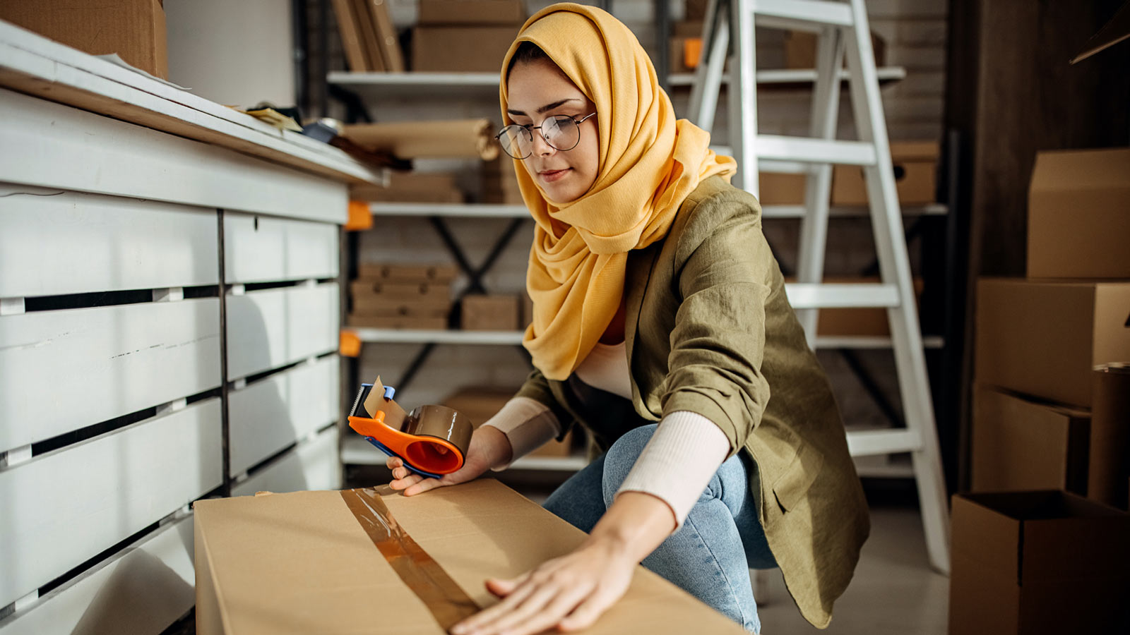 woman working